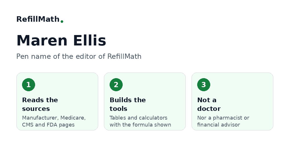 Maren Ellis, pen name of the RefillMath editor